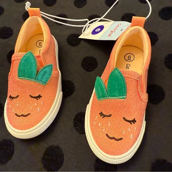 Cute Orange Slip-On Kids Shoes - Picture 3 of 3